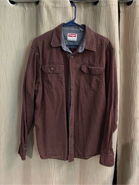 Wrangler Men's Maroon Lightweight Shirt Jacket